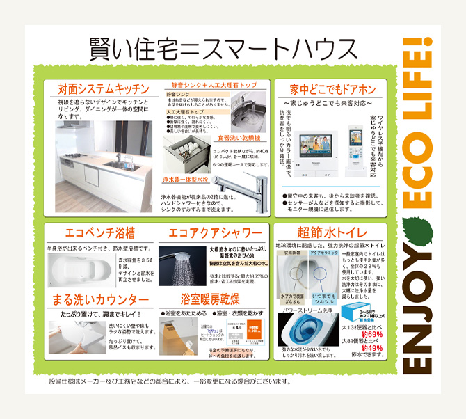 家計にもやさしいエコな設備が標準装備